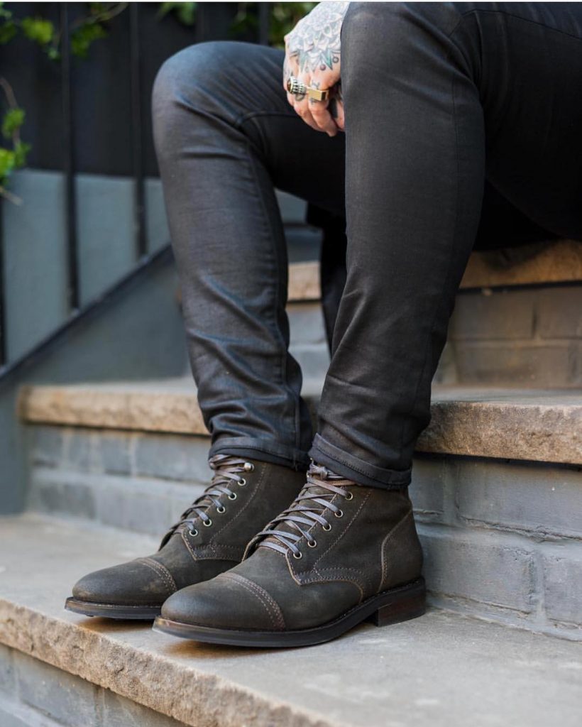 Dark brown leather boots