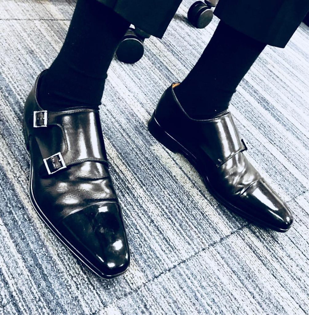 Double monk strap shoes