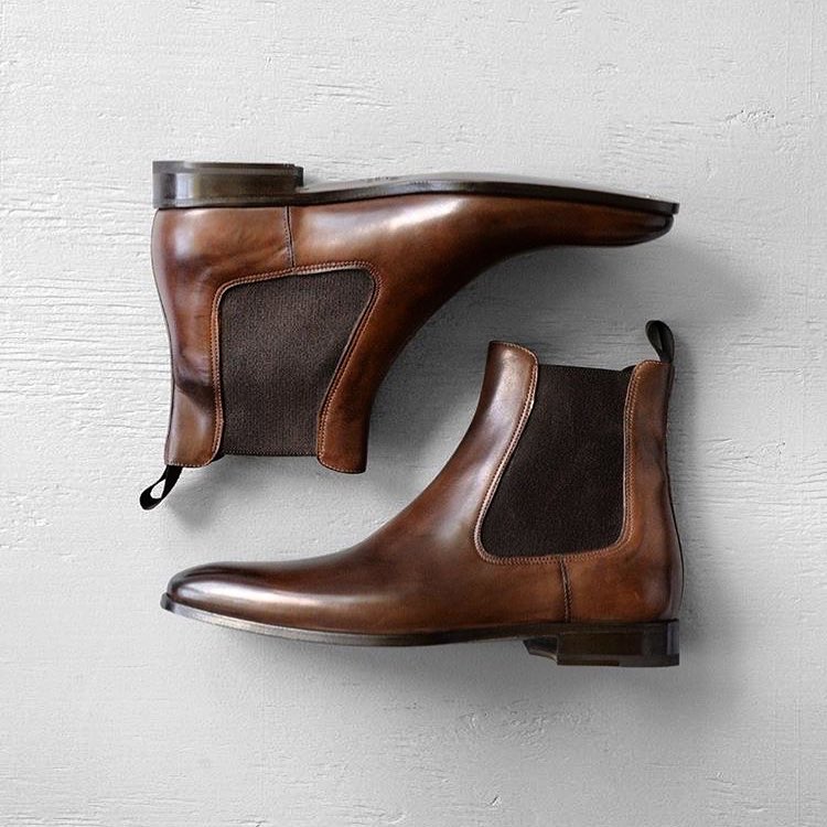 Brown leather Chelsea boots