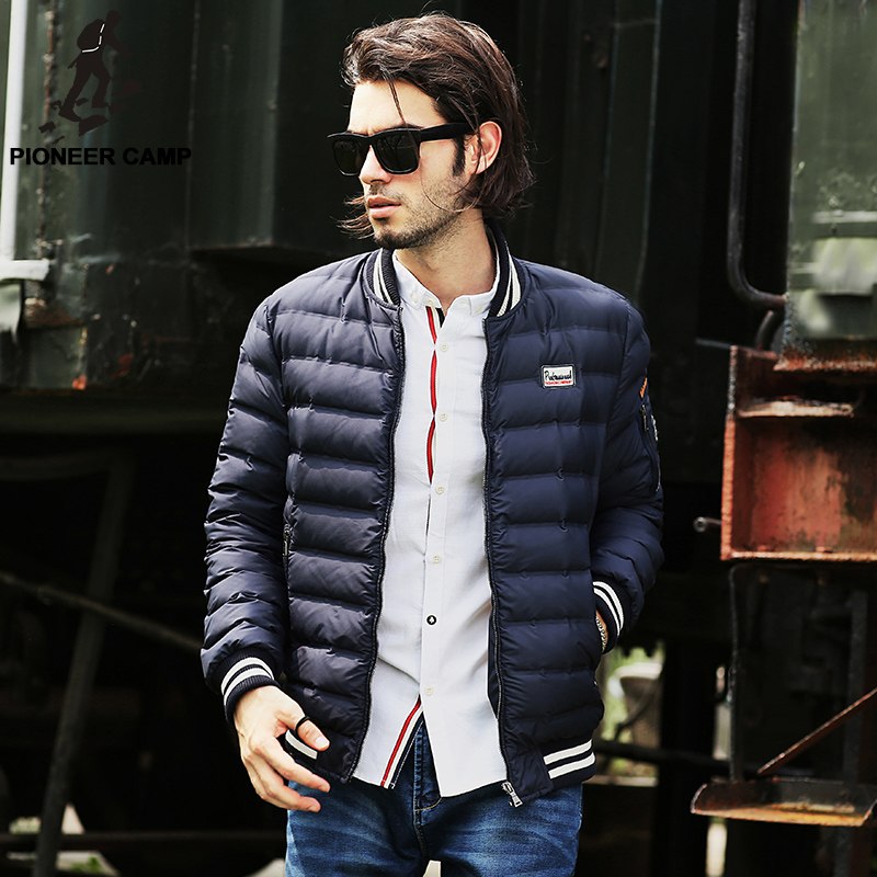 Puffer bomber jacket, white shirt, blue jeans 1