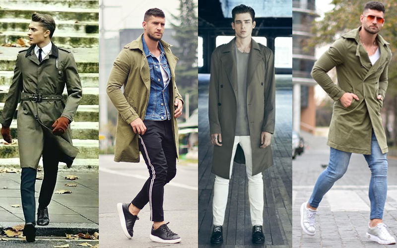 Military green trench coat, green trench coat, army trench coat, olive green trench coat