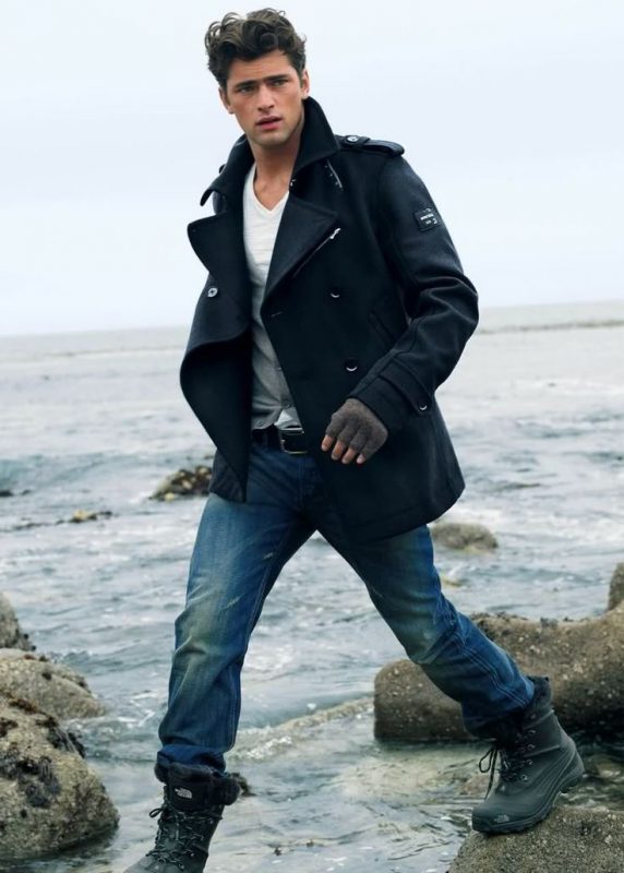 50 Peacoat Outfit Ideas For Men, Pea Coat With Jeans
