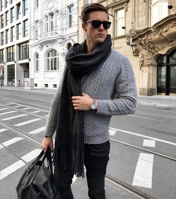 simple way to wear a scarf