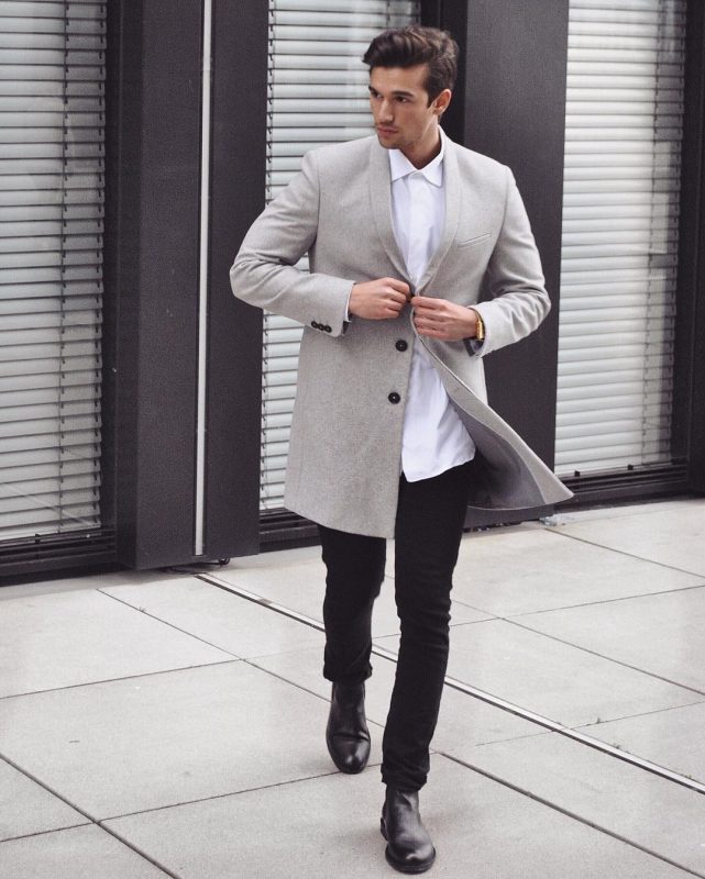 gray over coat