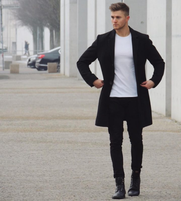 Black overcoat mens outlet fashion