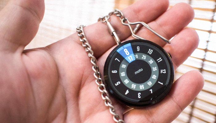 This modified Moto 360 is believed to be the first smart pocket watch