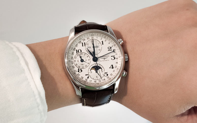 longines master chronograph front