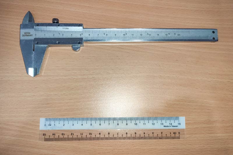 wrist measuring tools vernier caliper and ruler