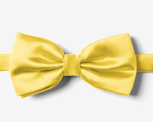 pale lemon bow tie for wedding
